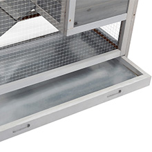 Coziwow 2 Story Rabbit Hutch with Openable Top and Right-Side Door, Indoor and Outdoor Easy Assembled Rabbit Cage, Gray