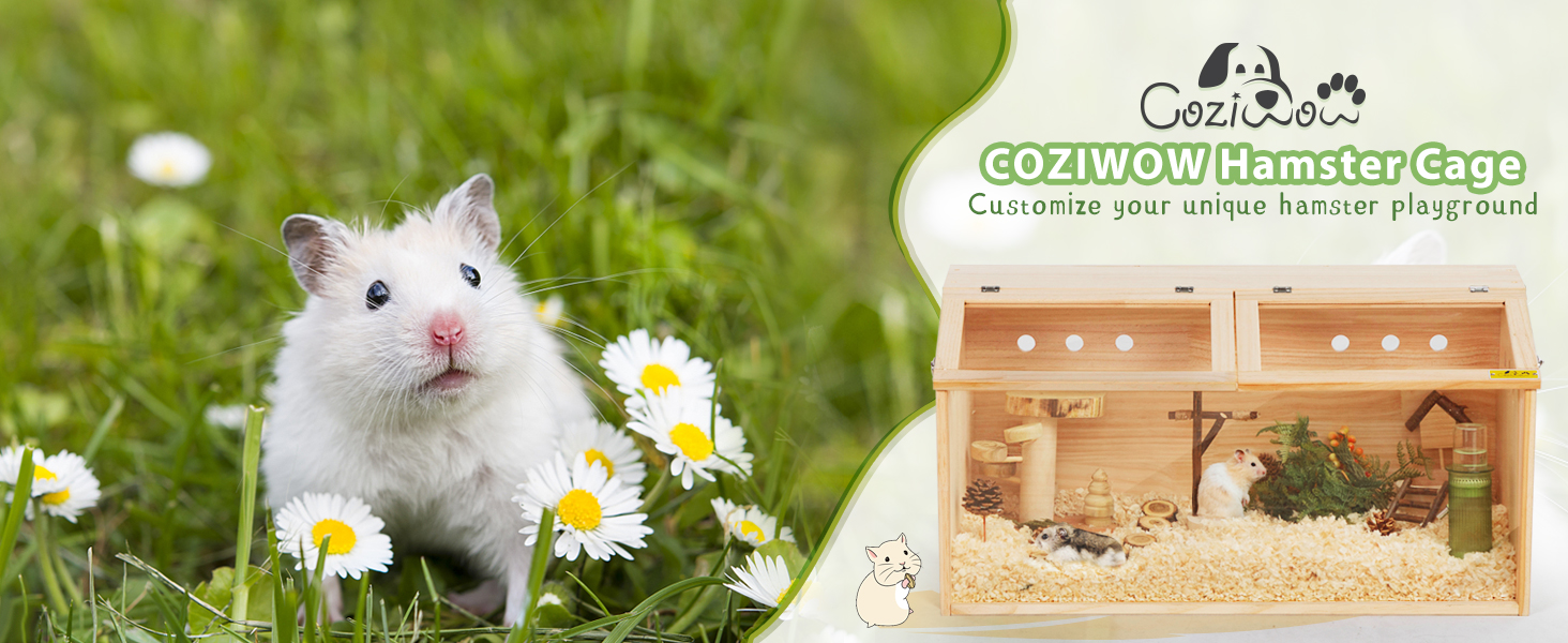 Coziwow Wooden Hamster Cage/ Small Animal Habitat with Openable Roof CW12S0516 01