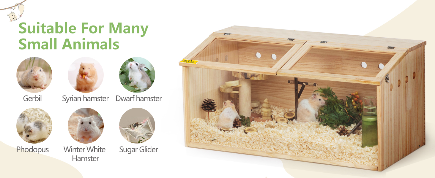 Coziwow Wooden Hamster Cage/ Small Animal Habitat with Openable Roof CW12S0516 03