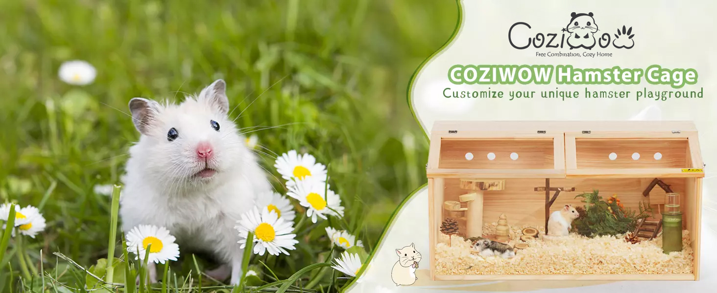 Wooden Hamster Cage/ Small Animal Habitat with Openable Roof CW12S0516