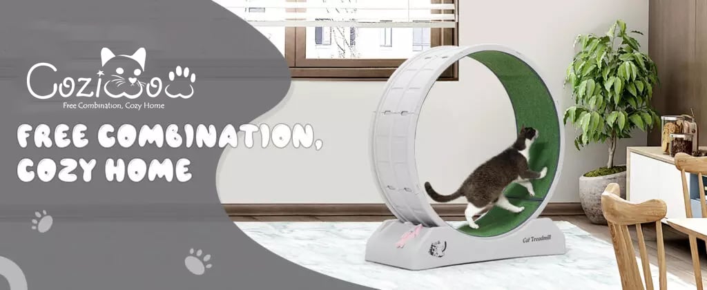 31.5"L Cat Exercise Wheel, Indoor Cat Treadmill with Locking Mechanism, Nonslip Carpet for Small Animals CW12X0556
