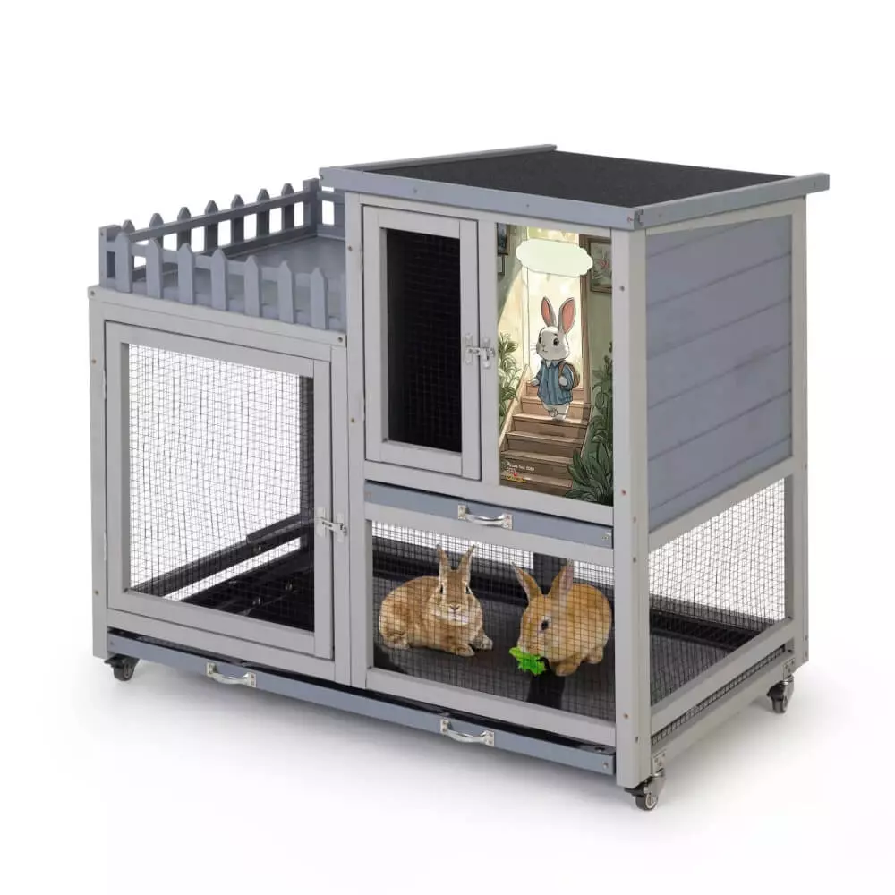 Coziwow 3-story rabbit hutch with wheels-CW12L0727