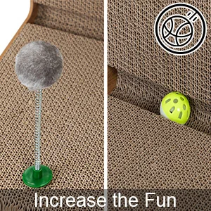 Coziwow 23.5"H Indoor L-Shaped Cat Scratcher Pad with Bell Ball and Free Spring Toy, Suitable All Size Cats, Walnut a4de6af6 ca87 4d28 b4f3 f0c17a5f8991. CR00300300 PT0 SX300 V1