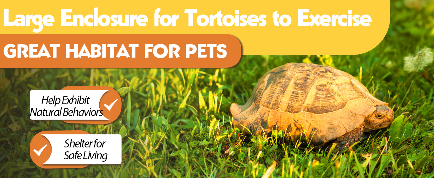 Wooden Tortoise Habitat Large Turtle Enclosure with Waterproof Cloth, Natural 3 1 Turtle Habitat