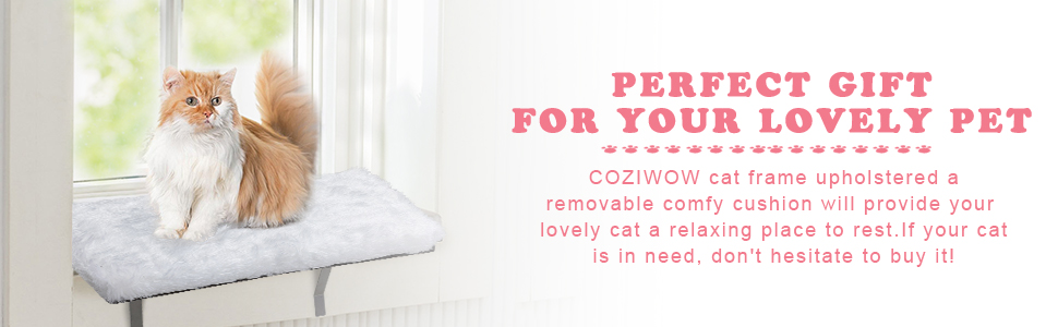 Coziwow Cat Window Perch Hammock, Window Sill Cat Seat, Wall-Mounted Cat Shelf Bed with Soft Cushion for Large Cats, White 7b136f32 dd2c 4b1f 99c8 ce4f2c09c774. CR00970300 PT0 SX970 V1