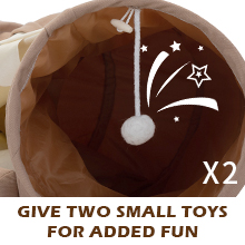Coziwow 2-In-1 Cat Tunnel Toy, Scratch-Resistant Collapsible Cat Bed With Removable Mat, Coffee Brown