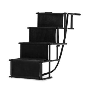 Coziwow 4 Steps Upgraded Foldable Dog Ramp for Car, Height-Adjustable Dog Assist Stair, Portable Pet Ladder, Black CW12N0495 1