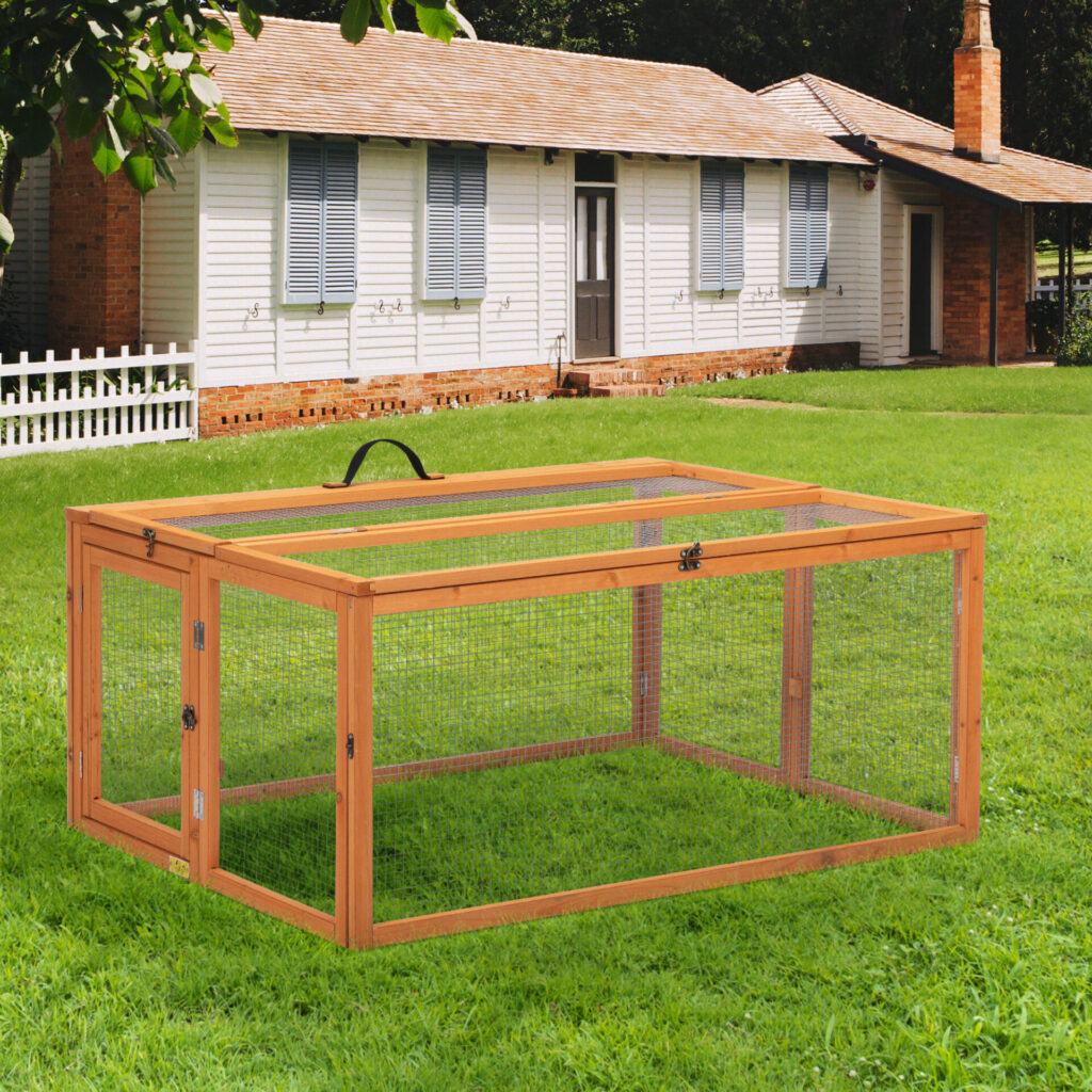 Coziwow 45″L Large Portable Folding Outdoor/Indoor Rabbit Hutch, Orange CW12N0531 cj6