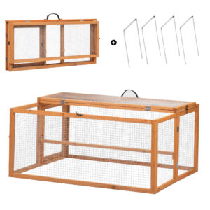 Coziwow 45″L Large Portable Folding Outdoor/Indoor Rabbit Hutch, Orange