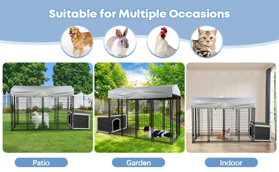Coziwow Heavy Duty Weather-proof Large Dog Crate & Pinewood Pet House Kennel Suit, Indoor and Outdoor Use CW12S0480CW12E0416 970X600 2