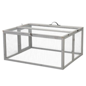 Coziwow 45"L Large Portable Folding Outdoor/Indoor Rabbit Hutch, Gray