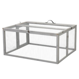 Coziwow 45"L Large Portable Folding Outdoor/Indoor Rabbit Hutch, Gray CW12U0500 10
