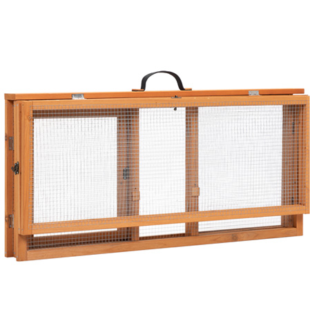 45″L Foldable Wood Rabbit Hutch Chicken Coop, Outdoor/Indoor, for 2-4 Pets, Orange 图文2