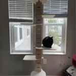 102"-114"H Wood Adjustable Floor-to-Ceiling Cat Tree, Indoor Cat Climbing Tower for DIY Combination, Natural photo review