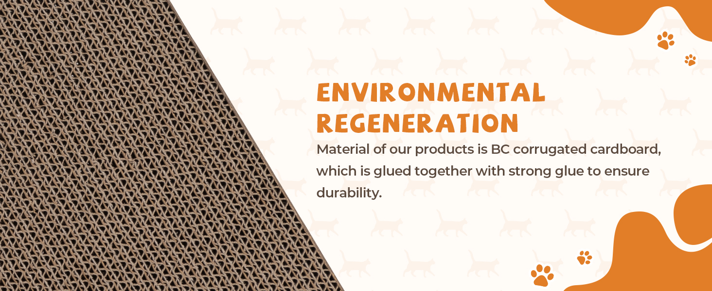 Coziwow 8-Shaped Cat Scratcher Lounge Bed, Cat Scratching Post Cardboard with Catnip, Natural Wood+Yellow CW12Y0557A1464X6007