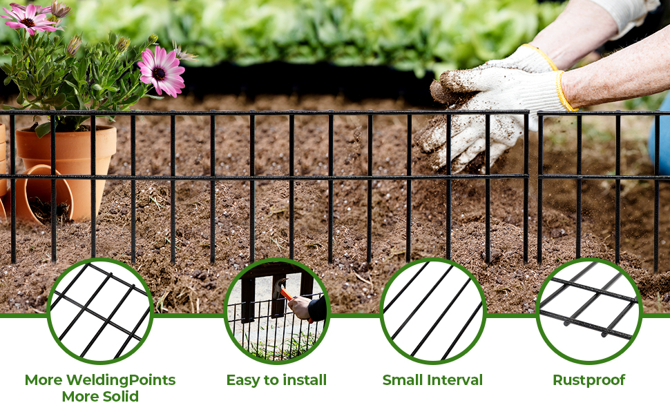Coziwow 23.6"L x 15"H Dog Barrier Fence, Reusable Rustproof Small/Medium Animals Metal Fence, 5/12/18 Pack CW12H0545A970X6009