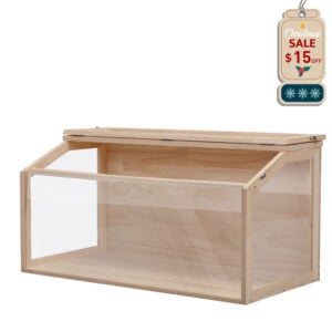 Coziwow Wooden Hamster Cage, Small Animal Habitat Openable Roof, 4 Acrylic Sheets, Natural CW12S0552