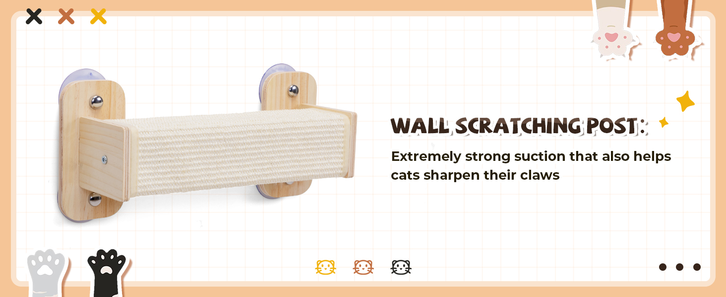 Coziwow 3 PCS Wooden Cat Wall Shelves, Wall Mounted Cat Perches, Natural CW12F0561A1464X6004