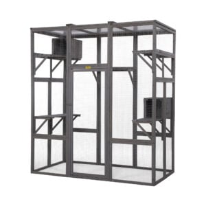 Coziwow Extra Large Wood Cat Enclosure| Walk-In Cat Playpen With Jumping Platforms