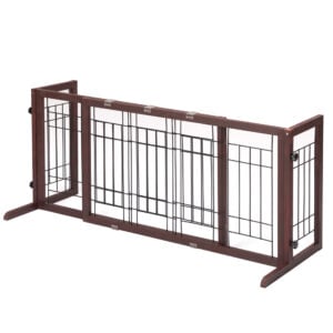 Coziwow 38"-71"L Adjustable Dog Gate, Extra Wide Freestanding Partition Foldable Dog Fence