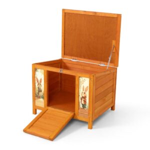 Durable Weather-Proof Wooden Rabbit Hutch for 1 Pet-CW12K0744