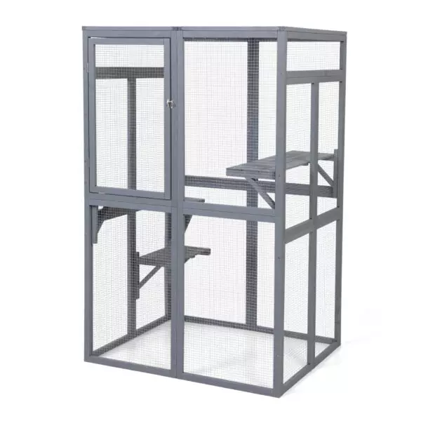Coziwow 39″L Wooden Outdoor Cat catio and Enclosure