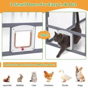 The Coziwow pet enclosue has two small doors best for small pets