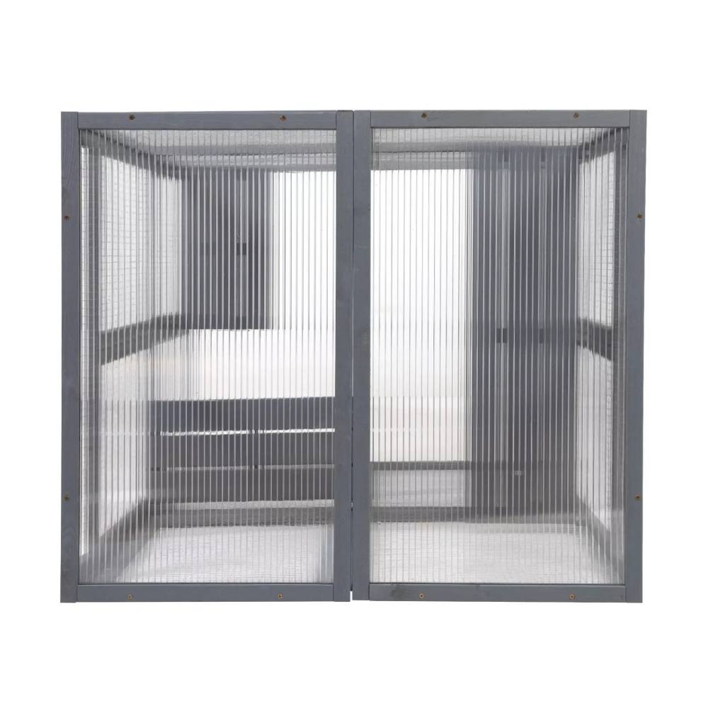 Alternative layout Coziwow outdoor wooden cat catio placed horizontally