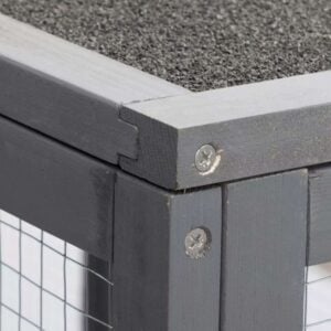 Coziwow Close-up of waterproof asphalt roof and wooden frame on outdoor cat enclosure
