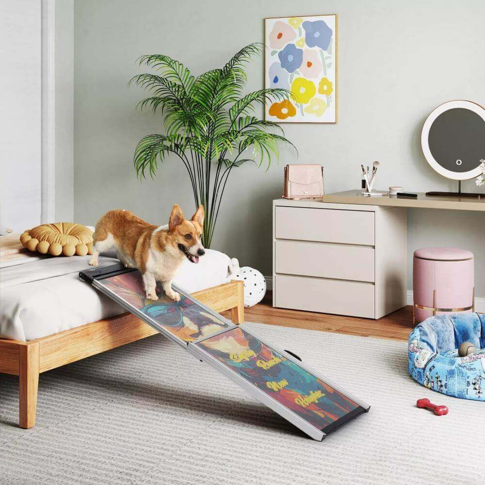 coziwow Portable pet ramp for senior or small dogs to climb onto beds easily